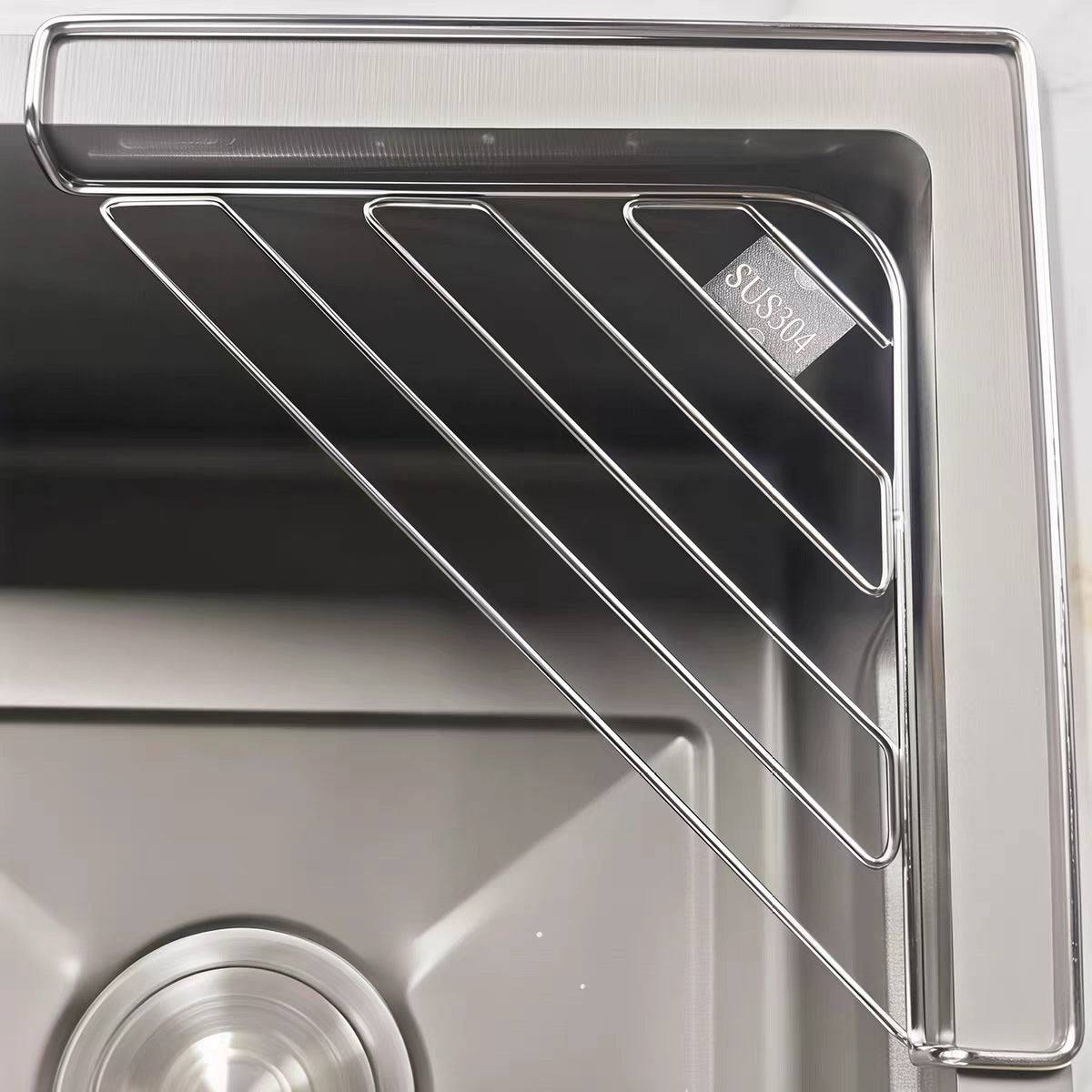 No-Drill Triangle Corner Sink Rack
